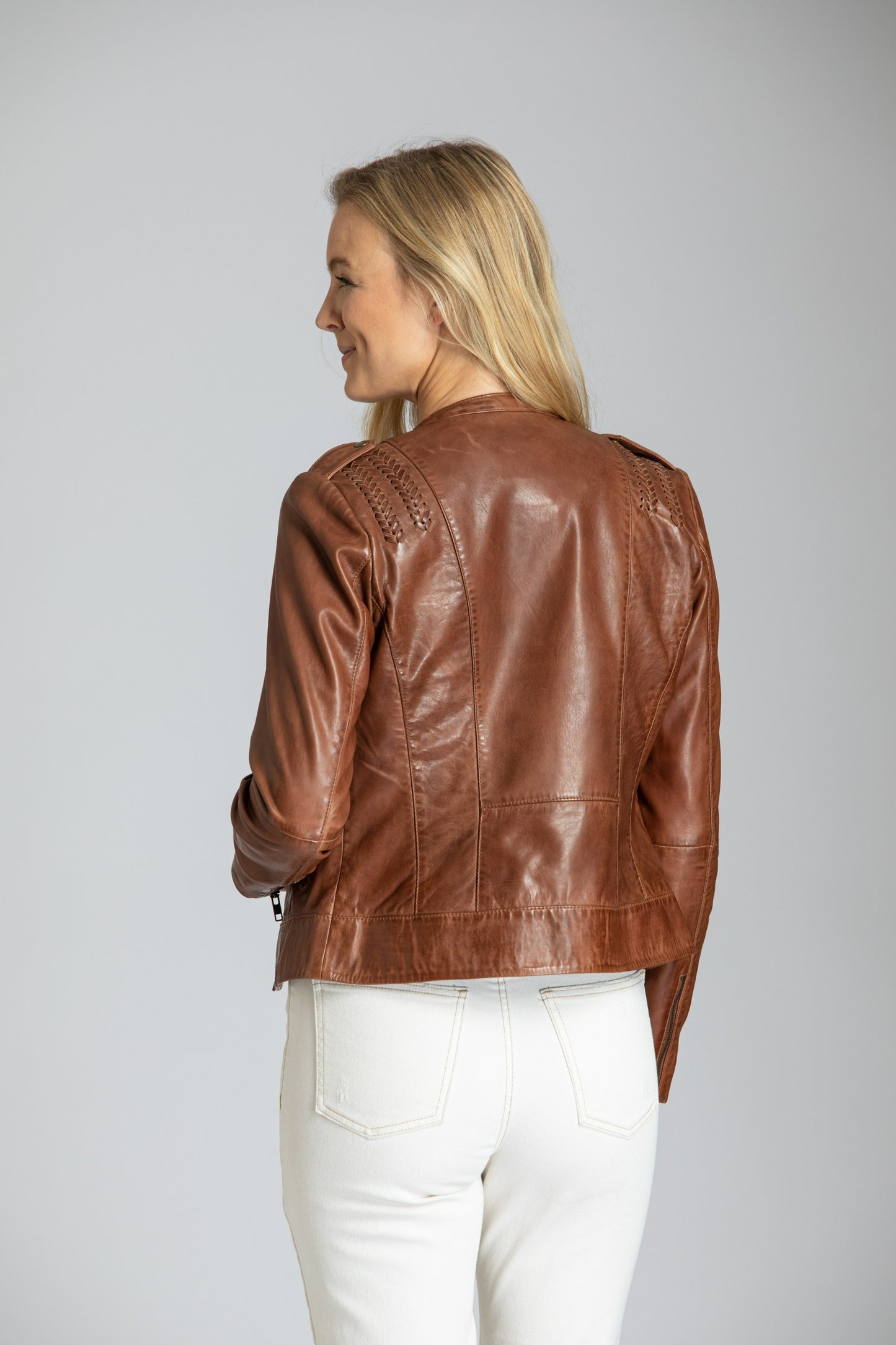 Classic Zip Front Jacket With Briaded Detail