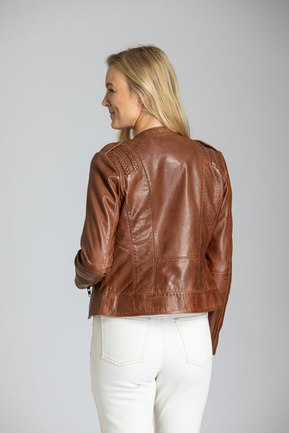 Classic Zip Front Jacket With Briaded Detail