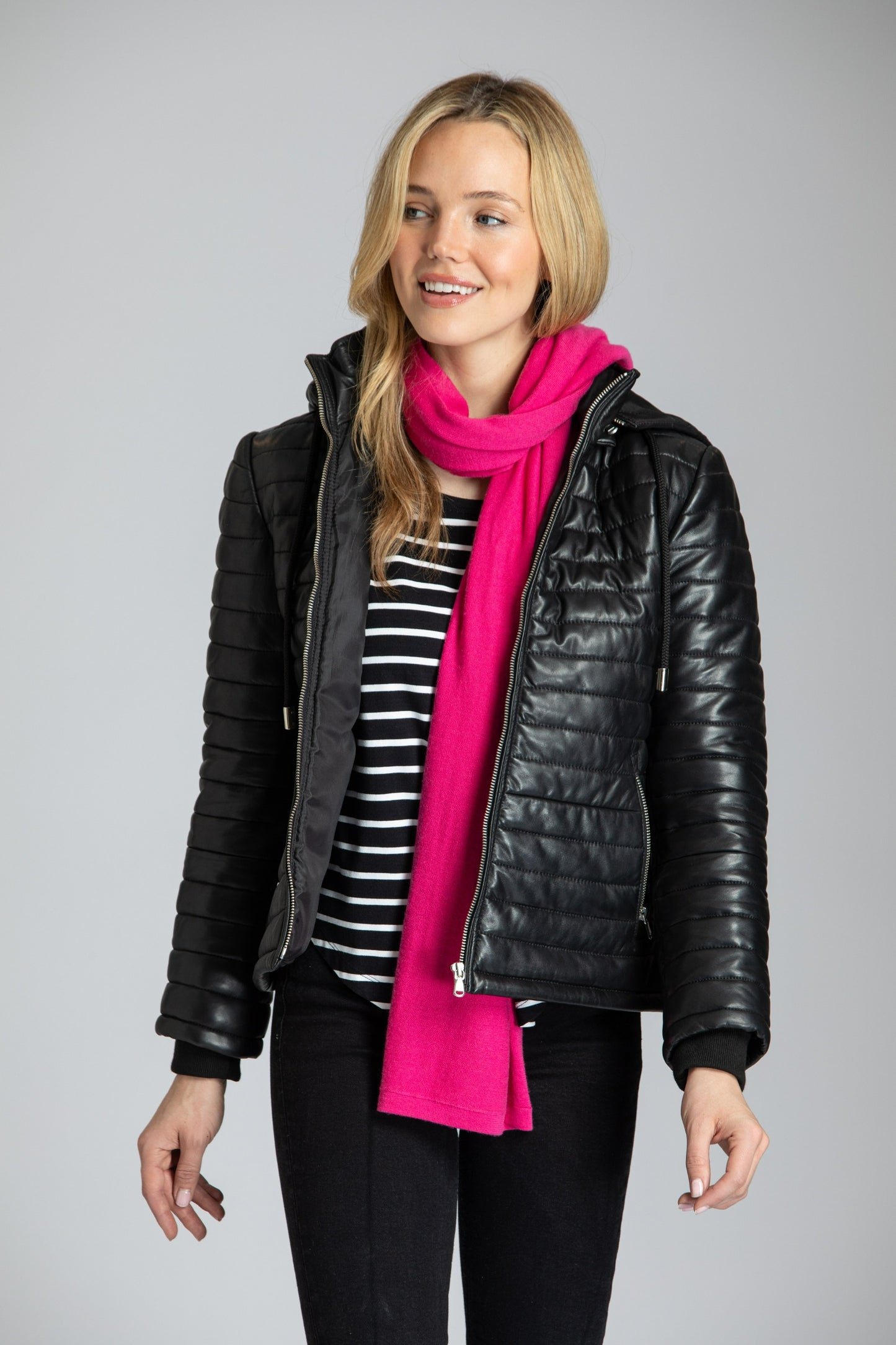 Puffer Jacket With Detachable Hood - Black