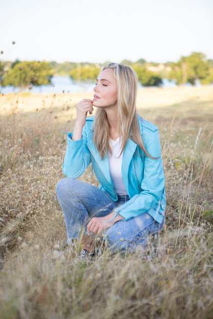 Moto Jacket With Multi Stitch Detail