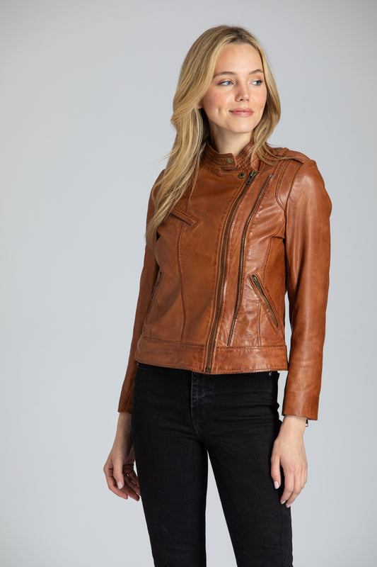 Button Collar Zip Up Jacket With Epaulettes