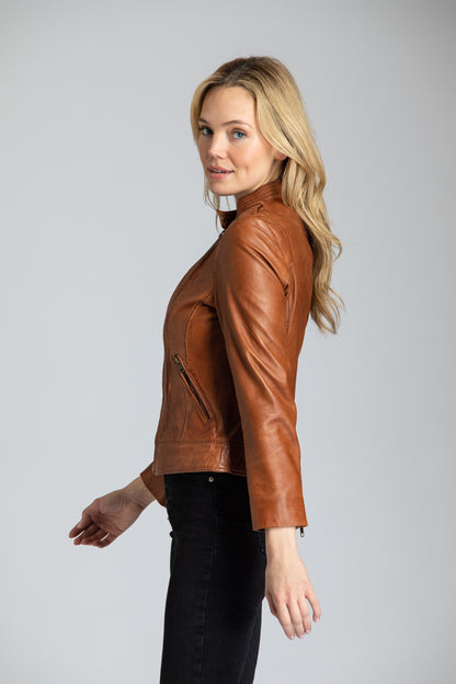 Button Collar Zip Up Jacket With Epaulettes