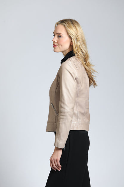 Classic Zip Front Jacket With Briaded Detail