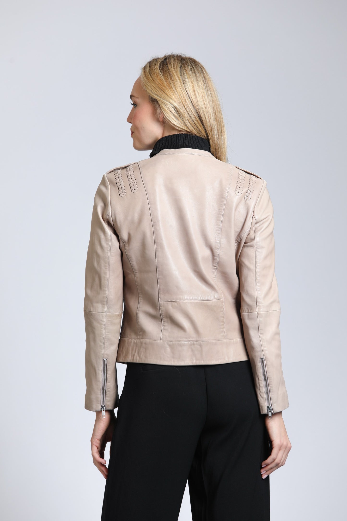 Classic Zip Front Jacket With Briaded Detail