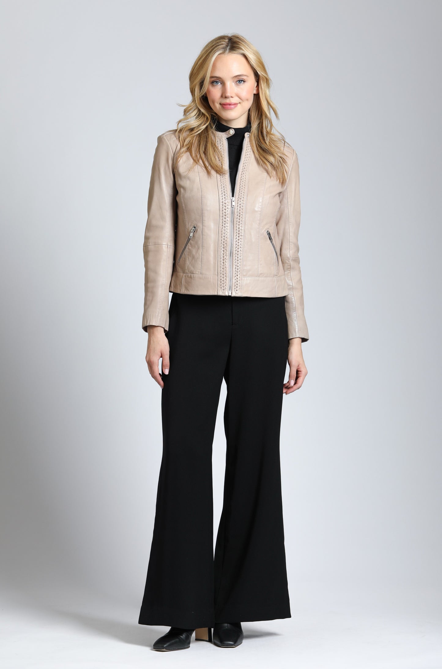 Classic Zip Front Jacket With Briaded Detail